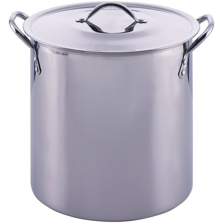 Mainstays Stainless Steel 12 Quart Stockpot with (Best Stainless Steel Pots)