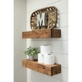 Drakestone Designs Farmhouse Floating Shelf, 24 inch Walnut Finish (Set of 2)