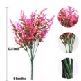 thumbnail image 6 of 8 Bundles Artificial Lavender Fake Flowers, Outdoor UV Resistant Plants Plastic Shrubs Hanging Flowerpot Indoor Outside Decoration(Rose), 6 of 7