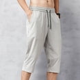 thumbnail image 6 of Men Loose Summer Quick Dry Cool Capri Pants Straight Leg Slacks Long Beach Shorts Sports Big and Tall Size M-5XL Gray, 6 of 7