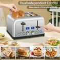 thumbnail image 6 of BAGUTTA PAVONE Toaster 4 Slice Stainless Steel, 4 Slice Toaster Oven with 6 Shade Settings,1500W, Silver, 6 of 8