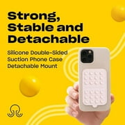 Double-Sided OCTOBUDDY Silicone Suction Phone Case Detachable Mount - Hands-Free, Strong Grip Holder for Selfies & Videos - iPhone & Android Compatible; Chalk Pink