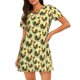 thumbnail image 1 of Balery Roosters In Farm Camisón de manga corta con cuello redondo para mujer, cómodo y elegante., 1 of 6