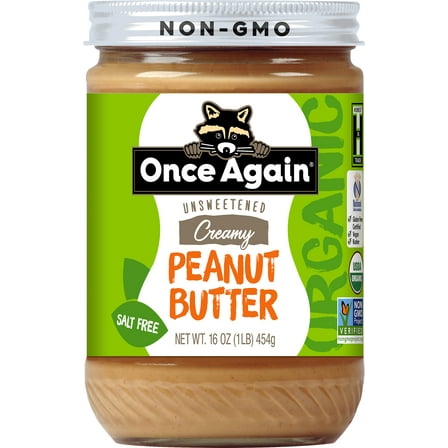 Once Again Organic Unsweetened Creamy Peanut Butter 16 oz