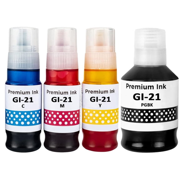 Botellas de recarga de tinta LAIPENG GI-21, paquete de 4, BK/C/M/Y