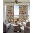 thumbnail image 3 of Boho Beige Flowers Blackout Curtains for Bedroom - 84 Inch Long Light Blocking 2 Panels Set, Spring Abstract Watercolor Floral Leaf Thermal Living Room Drapes Grommet Window Curtains 52"x84", 3 of 8