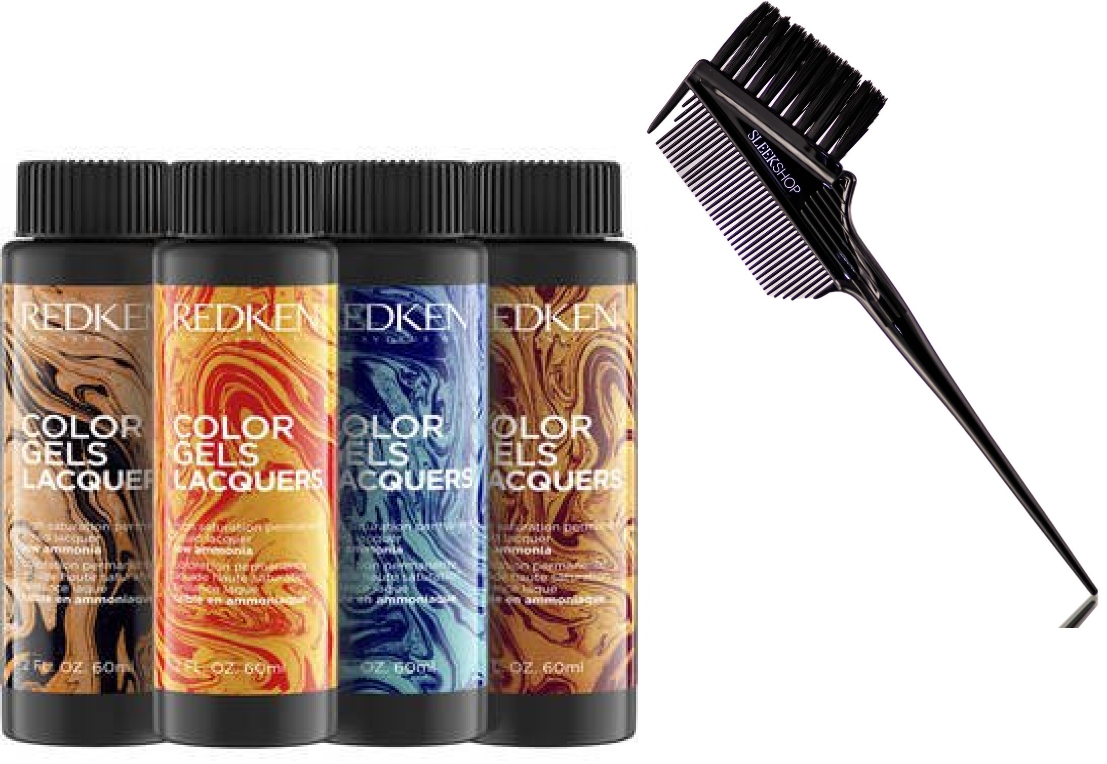 REDKEN 8NG Sunflower : COLOR GELS LACQUERS Permanent Liquid Hair Color Haircolor Dye, 100% Gray Coverage - Pack of 1 w/ Sleek 3-in-1 Brush Comb - image 1 of 1