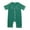 Green, variant on Kiijoy Baby Girl Boy Satin Pajama Romper Button Down Short Sleeve Jumpsuit, Sizes 0-24M