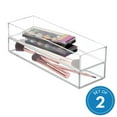 thumbnail image 3 of iDesign Clarity Plastic Drawer Organizer 4" x 12" x 2", 2-Piece, Clear, 3 of 4