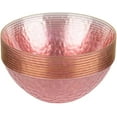 thumbnail image 2 of 12oz Hammered Pink Plastic Round Bowls with Gold Rim - Disposable Translucent Plastic Soup Bowls, Heavy Duty Salad Bowls, Dessert Bowl, Baby Showers, Weddings, Birthday Party (240), 2 of 3