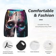 thumbnail image 2 of Kdxio Modern Abstract Colorful Skull B Print Men's Swim Trunks with Compression Liner 7 Inch Inseam Quick Dry Swim Shorts, 2 of 5