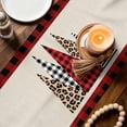 thumbnail image 4 of Christmas Tree Table Runner 72 Inches, Xmas Buffalo Plaid Leopard Print Retro Beige Bed Runner Dresser Scarves Tabletop for Indoor Outdoor Parties/Ceremony/Banquet, 18" x 72", 4 of 8