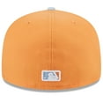 thumbnail image 4 of Men's New Era Orange/Light Blue Los Angeles Dodgers Spring Color Basic Two-Tone 59FIFTY Fitted Hat, 4 of 6