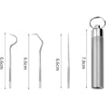 thumbnail image 2 of Portable 304 Stainless Steel Dental Floss Toothpick Seven-Piece Sleeve Set for Easy Carrying and Hanging Key, 2 of 4