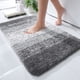 thumbnail image 1 of Alfombra de baño OLANLY Luxury de poliéster extrasuave, 60 x 40 cm, color gris, 1 of 6