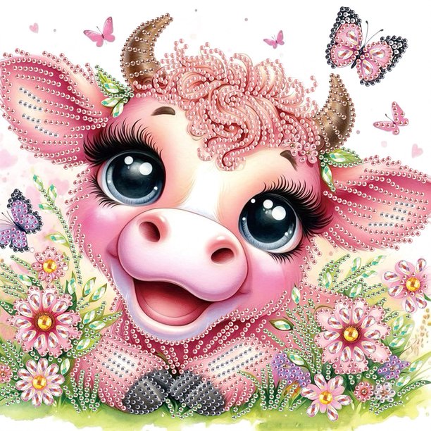 5D DIY Parcial Perforación Especial Kit Pintura Diamantes Vacas 30x30cm