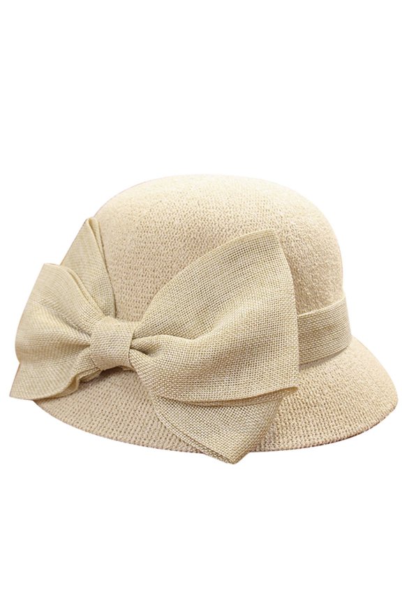 Fuzzy Bucket Hats for Woman Fashion Women Sun Beach Hat Cap Summer Hat Fisherman Soft Bow Caps Winter Hats for Women Beige