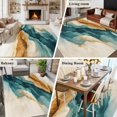 thumbnail image 5 of 5'x8' Area Rugs, Teal Brown Indoor Outdoor Area Rug for Living Room Bedroom, Retro Modern Abstract Art Washable Bathroom Rugs Kitchen Floor Carpet Mats Home Decor Aesthetic, 5 of 8