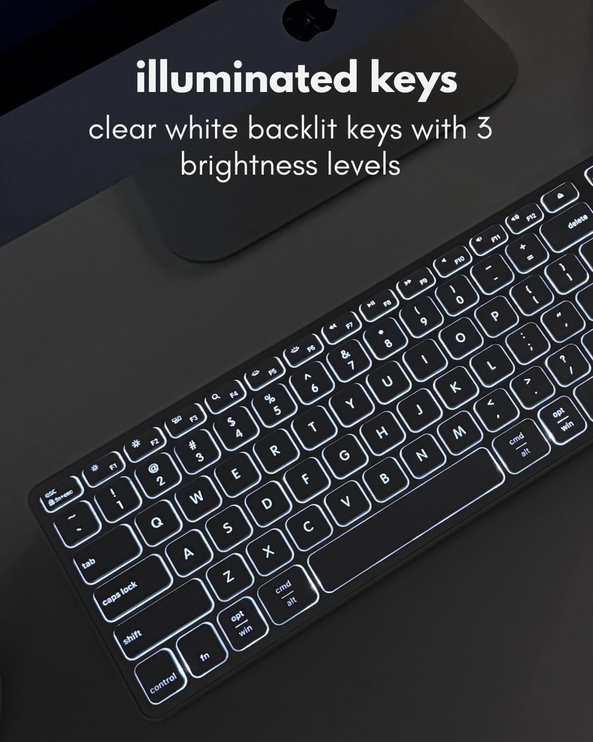 Macally Wired Keyboard for Mac with USB Hub (2X USB-A / 1x USB-C) - Compatible Backlit Apple Keyboard with Dual Interface - Auto OS Detection for Mac, MacBook, iMac, PC, Android, iPad, iOS - Silver