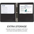 thumbnail image 3 of Samsill 1" Junior Size Contrast Stitch Leather 3 Ring Binder, Holds 8.5 x 5.5" Paper Size, Portfolio Organizer, Black, 3 of 5