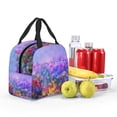 thumbnail image 4 of Fotbe Colorful Purple Cosmos Flower Bolsa Térmica con Estampado y Forro de Aluminio Grueso Bolsa de Almuerzo con Bolsillo Frontal para Hombres y Mujeres, Ideal para Trabajo, Escuela, 4 of 7