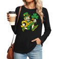 thumbnail image 1 of Uootdi St Patricks Day Long Sleeve Shirts for Women Retro Lucky Clover Tshirt Irish Shamrock Graphic Tee Tops Gift, 1 of 6