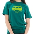 thumbnail image 3 of Big Size Hippie Surf Van Graphic Design Unisex Short Sleeve Cotton Jersey T-Shirt - Teal 3XL, 3 of 4