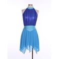 thumbnail image 4 of vastwit Women Lyrical Dance Dress Sleeveless Modern Contemporary Dress Flowy Mesh Skirted Leotard Blue XL, 4 of 7