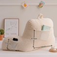 thumbnail image 5 of Reading Pillow Bed Wedge Large Adult Children Backrest with Arms Back Support for Sitting Up in Bed/Couch for Lounging Bedrest,Waffle Stereoscopic Design,Ivory, 5 of 9