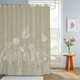 thumbnail image 4 of Shower Curtain Spring Plant White Line Art Shower Curtains for Bathroom Decor, Waterproof Polyester Shower Curtain Set with Hooks, Extra Long 72" x 84" Flower Butterfly, 4 of 9