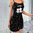 thumbnail image 2 of DHFJKG Nightgowns For Women Spaghetti Strap Sleeveless Mini Sleep Dress Scoop Neck Soft Pajama Nightdress Cute Cat Print Cozy Home Clothes, 2 of 3