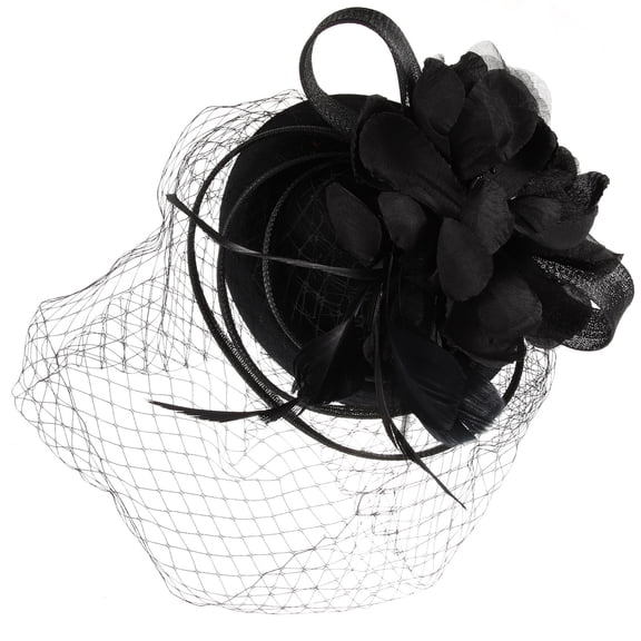 Supvox 1Pcs Fascinator Wedding Headwear Black Clips Elegant Look for Churches
