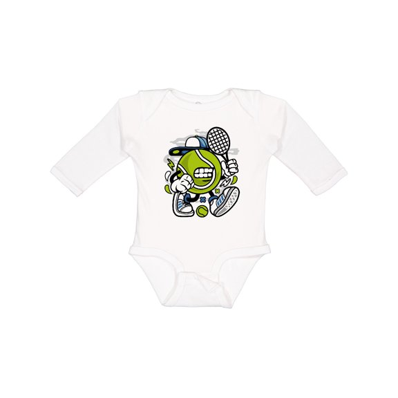 Inktastic Tennis Ball Boys or Girls Long Sleeve Baby Bodysuit