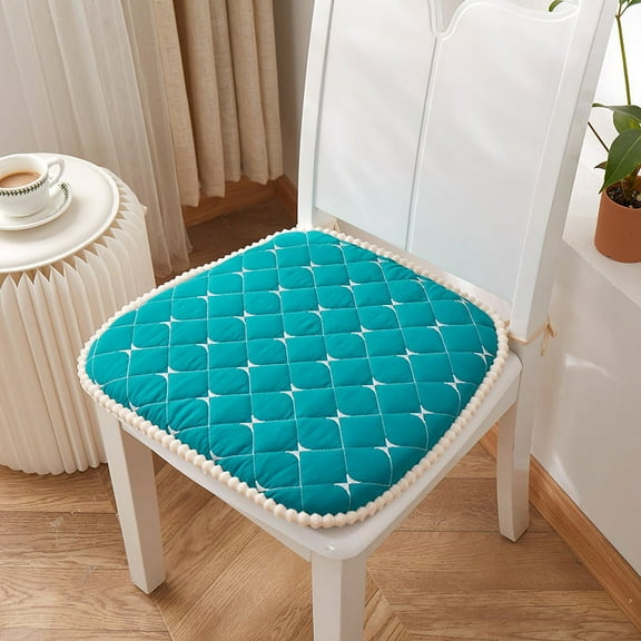 Nvzi Cojín para silla con lazos para sillas de comedor, almohadillas para silla de cocina de espuma viscoelástica texturizada , cojines para silla de comedor de interior de color verde, juego de 3