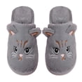 thumbnail image 2 of Women'S Slipper Cat Indoor Outdoor House Slipper Fuzzy Fluffy House Shoes Slip On Comfort Footwear Cute Flat Slides Grey US: 7, 2 of 9