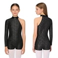 thumbnail image 3 of Aislor Girls Shiny Leotard Gymnastic Jumpsuits Ballet Dance Unitard Biketard Bodysuits Ballroom Dancewear Black 14, 3 of 7