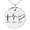 Black, variant on Stainless Steel Faith Hope Love Lifeline CZ Small Medallion Circle Charm Pendant Necklace