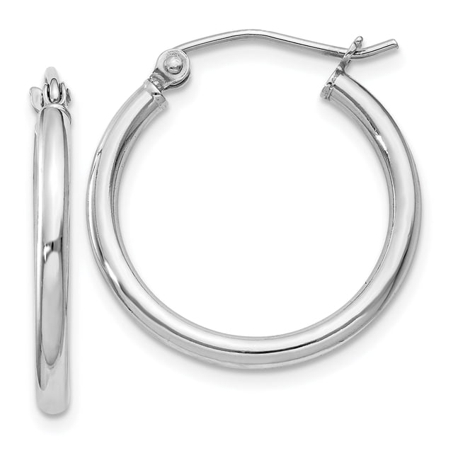 925 Sterling Silver 2mm Round Hoop Earrings