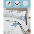 thumbnail image 4 of Quilts Twin Size Bedding Set, Starfish Coastal Lightweight Quilted Comforter, Nautical Summer Beach Coral Shell Soft Reversible Bedspread Coverlet with Pillow Covers for All Season, 68" x 86", 4 of 7