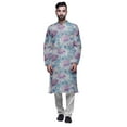 thumbnail image 1 of Atasi Modal Satin Printed Mens Kurta With Churidar Pajama Set Summer Clothing, 1 of 1