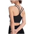 thumbnail image 4 of qolati Sports Bra for Womens Longline Strappy Padded Yoga Bralette Low Impact Spaghetti Workout Crop Top, 4 of 5