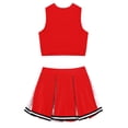 thumbnail image 3 of TiaoBug Girls Cheerleading Dance Outfits Sleeveless Striped V Neck Crop Top Pleated Skirt Sequins Set 4-14, 3 of 7