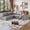 Gray, variant on YWEN 102" L-Shaped Modular Sectional Sofa Corduroy Cloud Couch with Deep Seating, V-Shaped Flexible Corner Sofa Boneless Floor Couch for Living Room, Removable Washable Covers