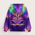 thumbnail image 4 of Penkiiy 2024 Mardi Gras Hooded Sweatshirt for Boys Girls Daily Tshirt Long Sleeve Sweatshirt Mask Print Top Carnival O Neck Casual Hooded Sweatshirt 7 Years Purple, 4 of 4