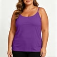thumbnail image 6 of Inverlee Women's Cotton Plus Size Scoop Neck Cami Tank Top Thin Strap Sleeveless Basic Camisole Purple S, 6 of 9