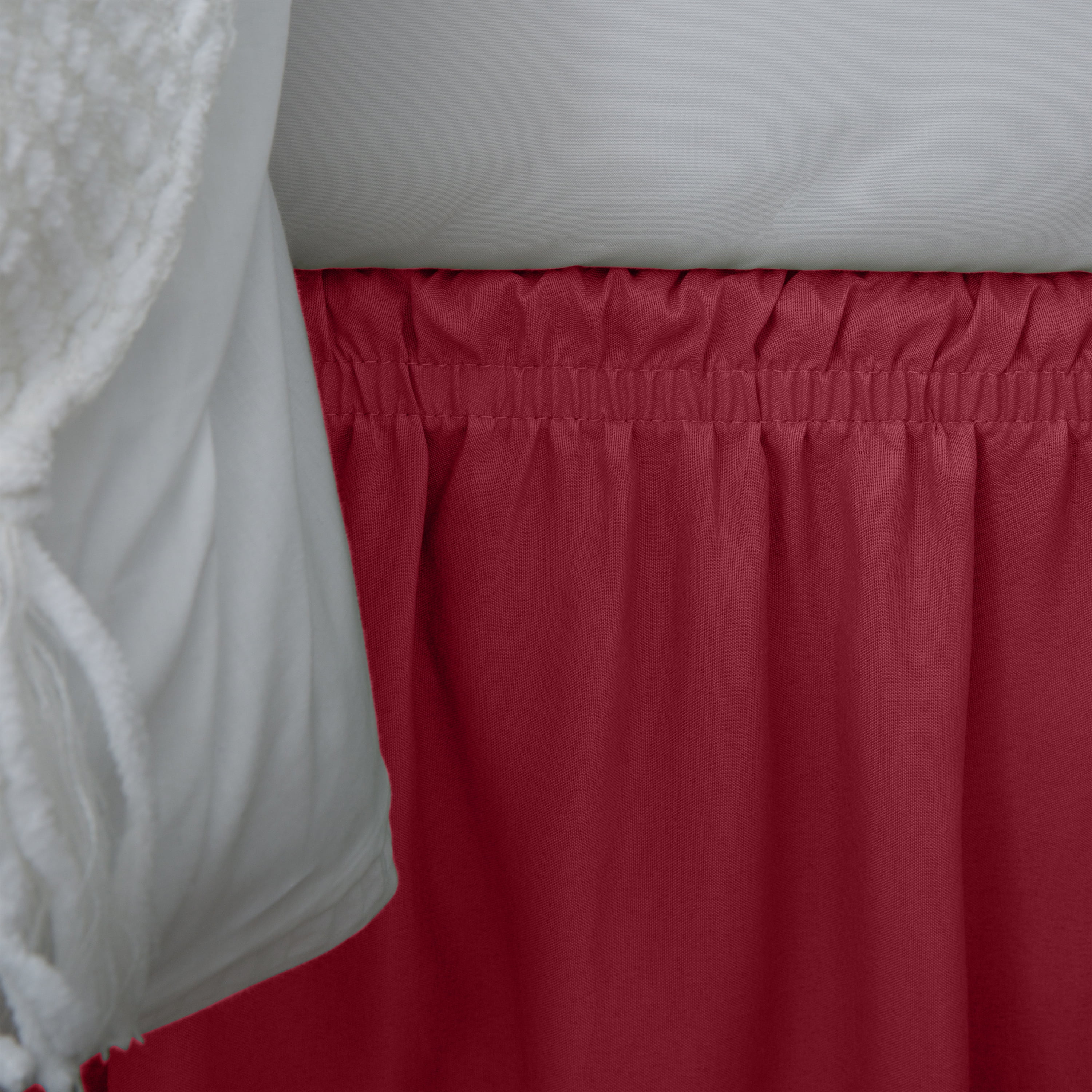 Home Details 18" Drop Wrap Around Bed Ruffle Queen/King in Burgundy