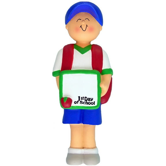 First Day of School Male Personalized  Christmas Ornament DO-IT-YOURSELF