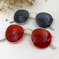 thumbnail image 2 of Gafas de sol redondas de metal progresivo con cubierta blanca, gafas transparentes con montura grande, 2 of 5