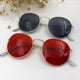 thumbnail image 2 of Gafas de sol redondas de metal progresivo con cubierta blanca, gafas transparentes con montura grande, 2 of 5
