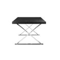 thumbnail image 3 of Pangea Home Alexa Modern Wood Veneer & High Polished Steel Dining Table in Black, 3 of 9